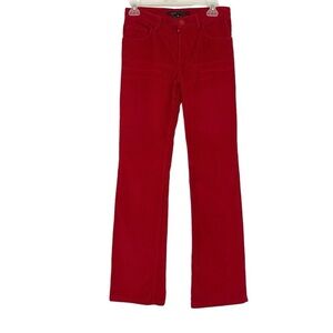 Marc Jacobs Y2K Size 2 Red Corduroy Bootcut Jeans Designer Preppy Colorful Punk